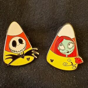 Nightmare Before Christmas- Jack Skeleton and Sally Candy Corn Pins